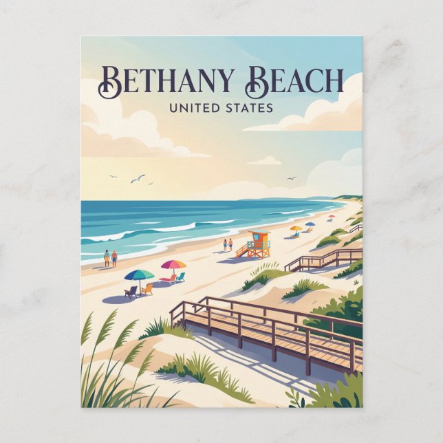 Bethany Beach Delaware Postcard (Front)