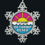 Bethany Beach Delaware Snowflake Pewter Christmas Ornament<br><div class="desc">Bethany Beach Delaware</div>
