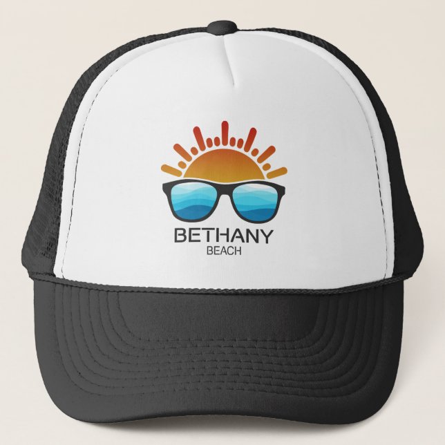 Bethany Beach Delaware Sunglasses Trucker Hat (Front)