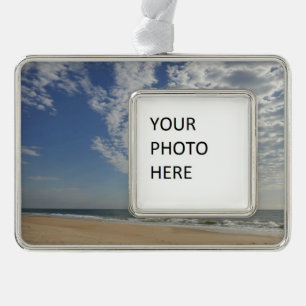 Bethany Beach II Silver Plated Framed Ornament