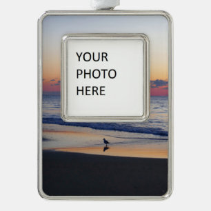 Bethany Beach Sunrise I Silver Plated Framed Ornament