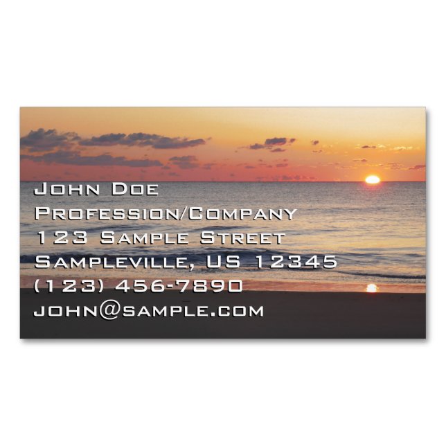 Bethany Beach Sunrise II Magnetic Business Card (Front)