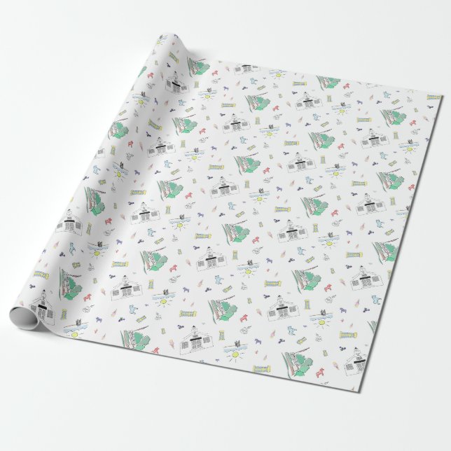 Bethany Beach Wrapping Paper (Unrolled)