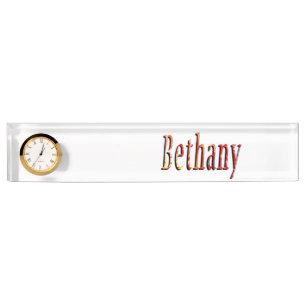Bethany Girls Name Logo Nameplate