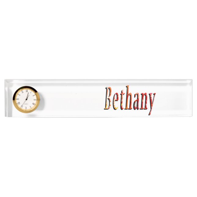 Bethany Girls Name Logo Nameplate (Front)