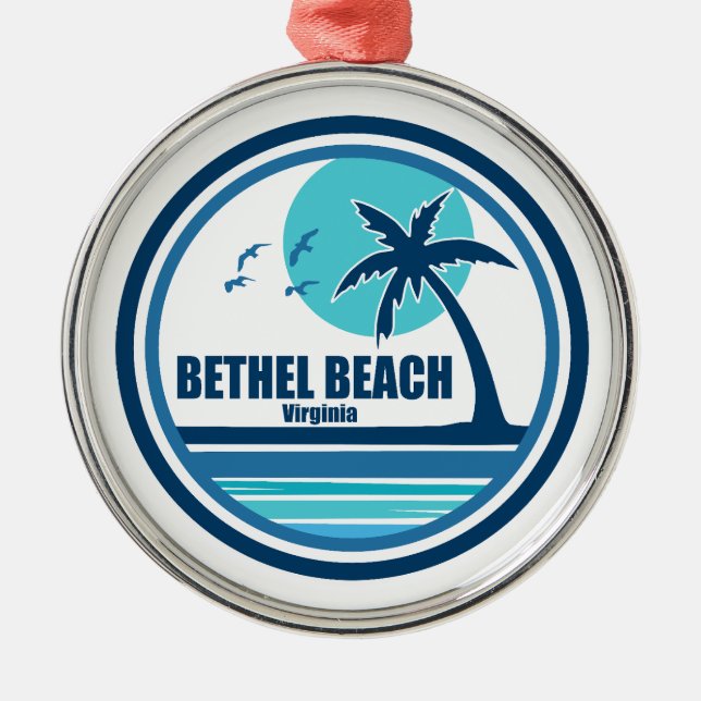 Bethel Beach Virginia Palm Tree Birds Metal Tree Decoration (Front)