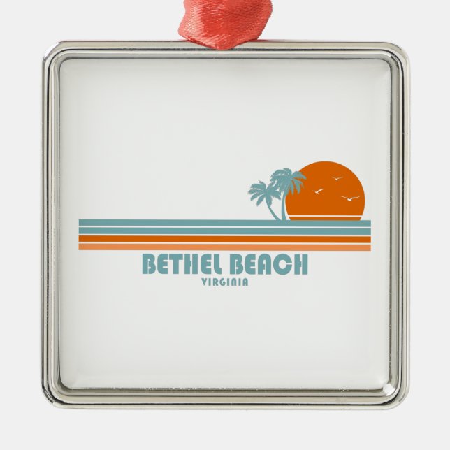 Bethel Beach Virginia Sun Palm Trees Metal Tree Decoration (Front)