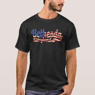 Bethesda City Maryland American Flag T-Shirt