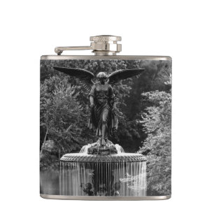 Bethesda Fountain in Central Park Photo Hip Flask