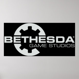 Bethesda Game Studios Logo Grey Poster