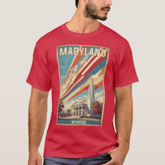 Bethesda Maryland USA Vintage Travel Tourism T-Shirt