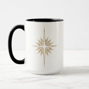Bethlehem Nativity Star Scripture Black Christmas  Mug
