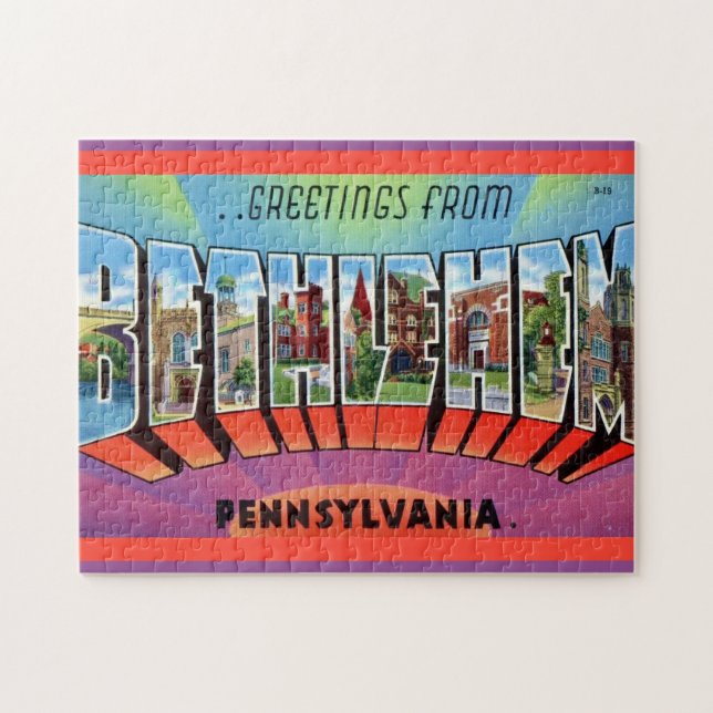 Bethlehem PA 11x14 Postcard Jigsaw Puzzle (Horizontal)