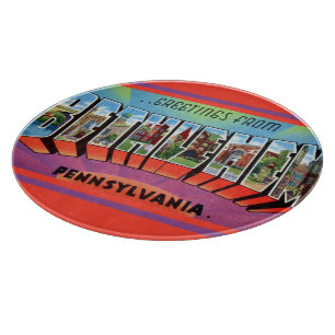 Bethlehem PA Postcard Cutting Board