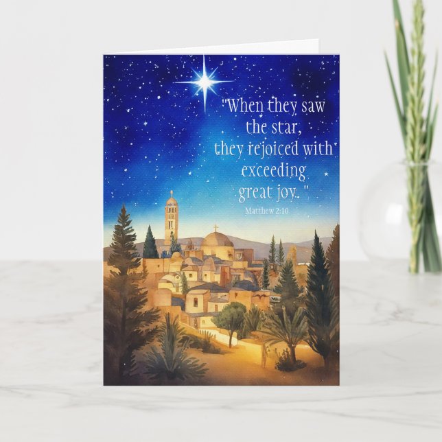 Bethlehem star custom Christmas Holiday Card (Front)