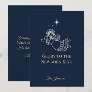 Bethlehem Star Trumpeting Angel Blessing Holiday Card