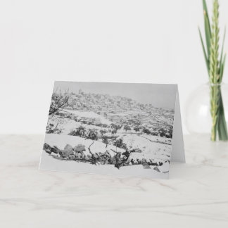 Bethlehem with snow holiday card