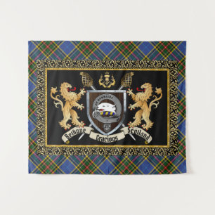 Bethune Clan Badge & Motto w/Lions Tapestry