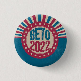 Beto 2022 for Governor Cool Vintage American Flag 3 Cm Round Badge