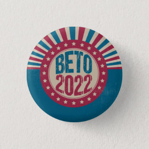 Beto 2022 for Governor Cool Vintage American Flag 3 Cm Round Badge