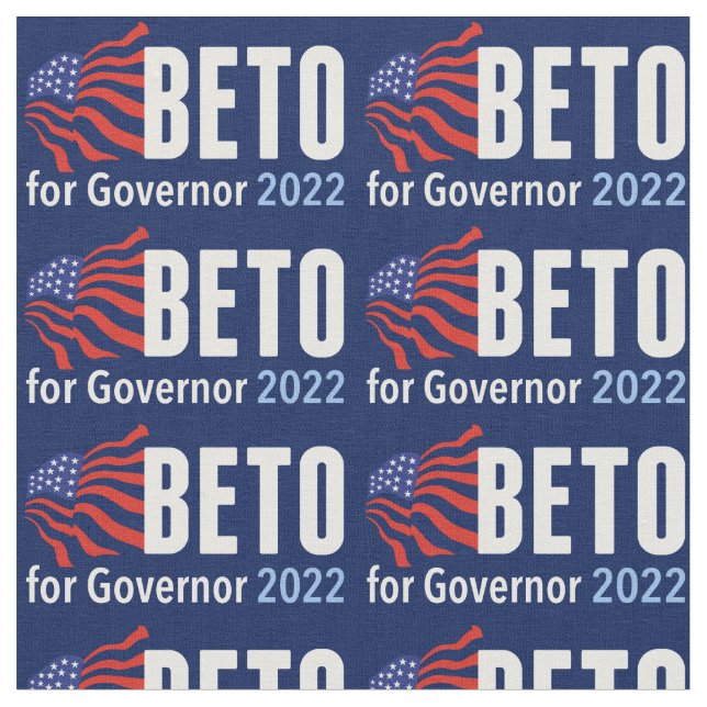 Beto for Governor 2022 Texas Election Blue Flag Fabric (Close Up)