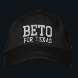 Beto for Texas black and white Embroidered Hat<br><div class="desc">Beto for Texas black and white Embroidered Baseball Cap. Available in many colours and options.
with fully customisable text.</div>