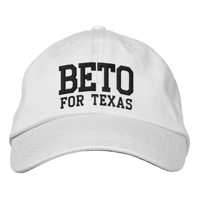 Beto for Texas black white custom Embroidered Hat (Front)