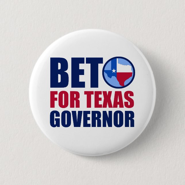 Beto for Texas Governor 2022 Midterm Election 6 Cm Round Badge (Front)