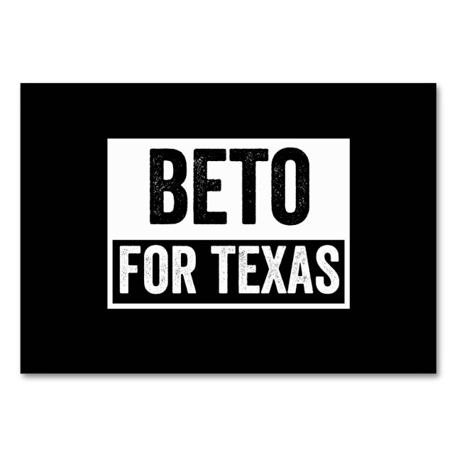 beto FOR TEXAS Table Number (Front)