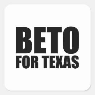 Beto For Texas white and black modern Square Sticker