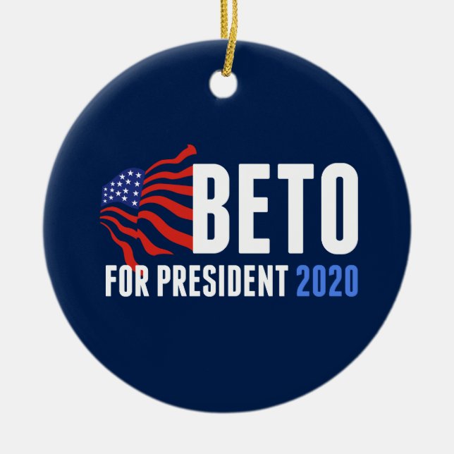 Beto O'Rourke for President 2020 Ceramic Tree Decoration (Front)