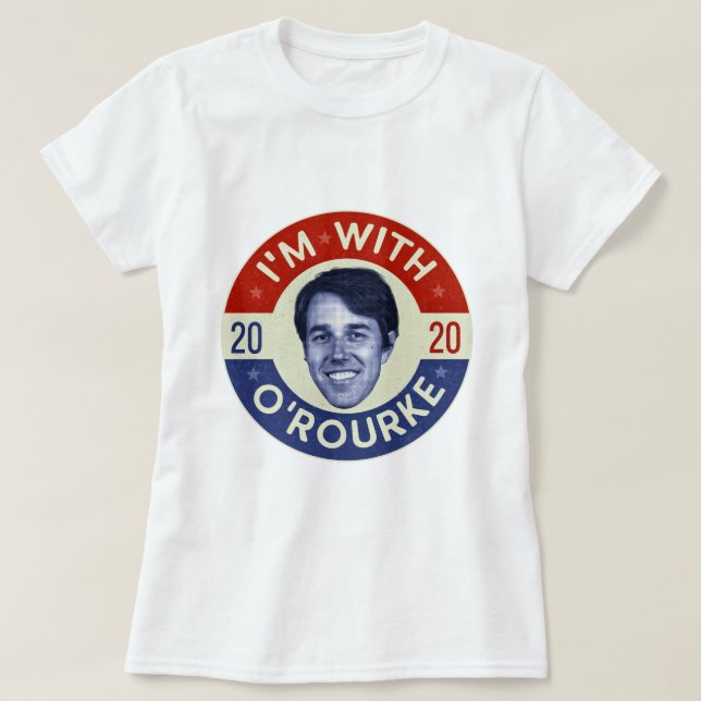 Beto O'Rourke President 2020 Democrat Photo Retro T-Shirt (Design Front)