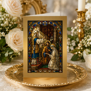 Betrothal of Mary & Joseph Stained Glass Wedding Card