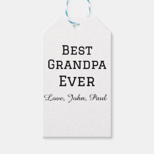 Bets Grandpa ever grandfather gifts simple name Gift Tags