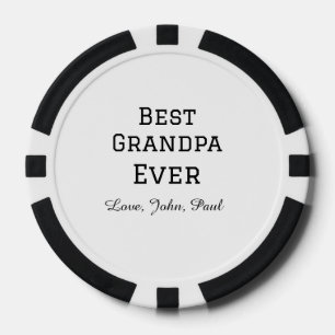 Bets Grandpa ever grandfather gifts simple name Poker Chips