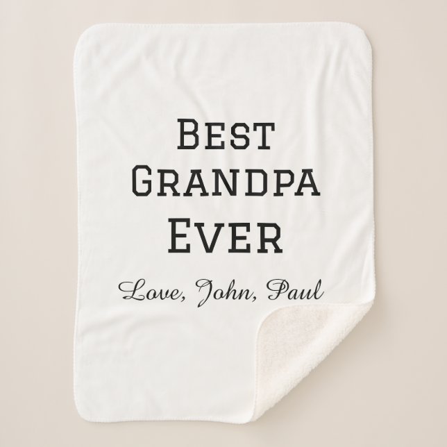 Bets Grandpa ever grandfather gifts simple name Sherpa Blanket (Front)