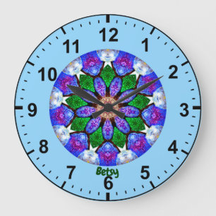 BETSY ~ Painted Shells Fractal ~ Large Clock