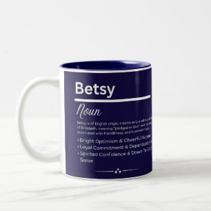 Betsy Personalized Girl Name Two-Tone Coffee Mug