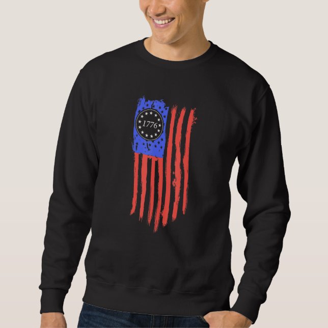 Betsy Rose American Flag 1776 4th Of July Independ Sweatshirt (Front)
