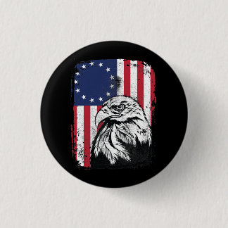Betsy Ross 13 Star American Flag eagle 3 Cm Round Badge