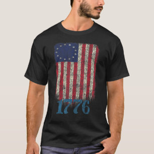 Betsy Ross 1776 American Patriot Flag Design T-Shirt