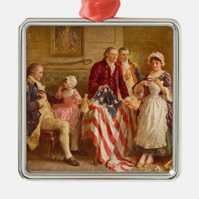 Betsy Ross, 1777 (American History) (USA Patriot) Metal Tree Decoration (Front)