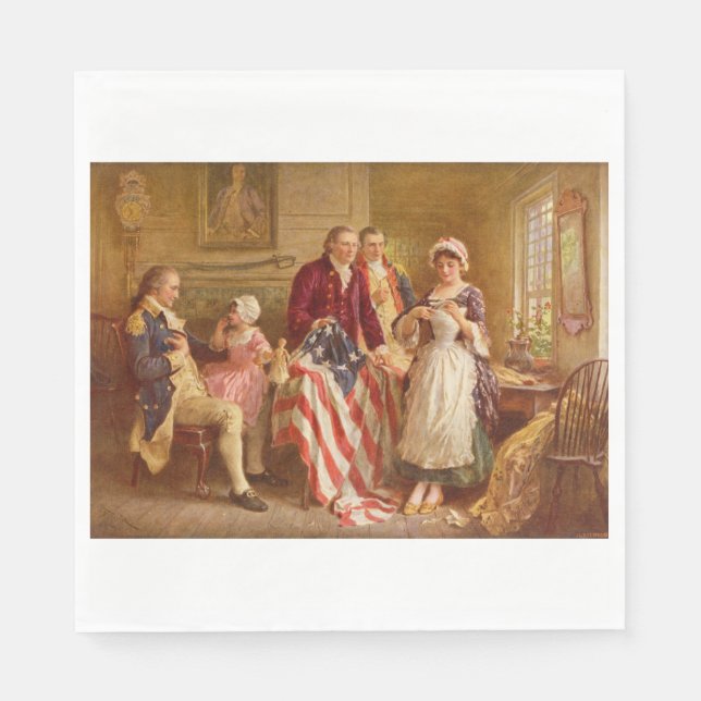 Betsy Ross, 1777 (American History) (USA Patriot) Napkin (Front)