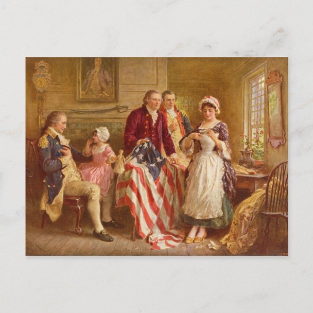 Betsy Ross, 1777 (American History) (USA Patriot) Postcard (Front)