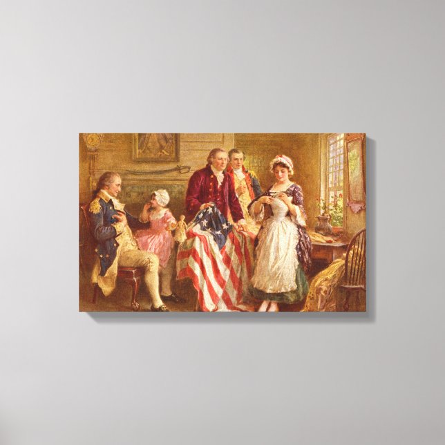 Betsy Ross 1777 by Jean Leon Gerome Ferris Canvas Print (Front)