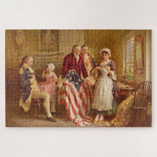 Betsy Ross, 1777 (by Jean Leon Gerome Ferris) Jigsaw Puzzle