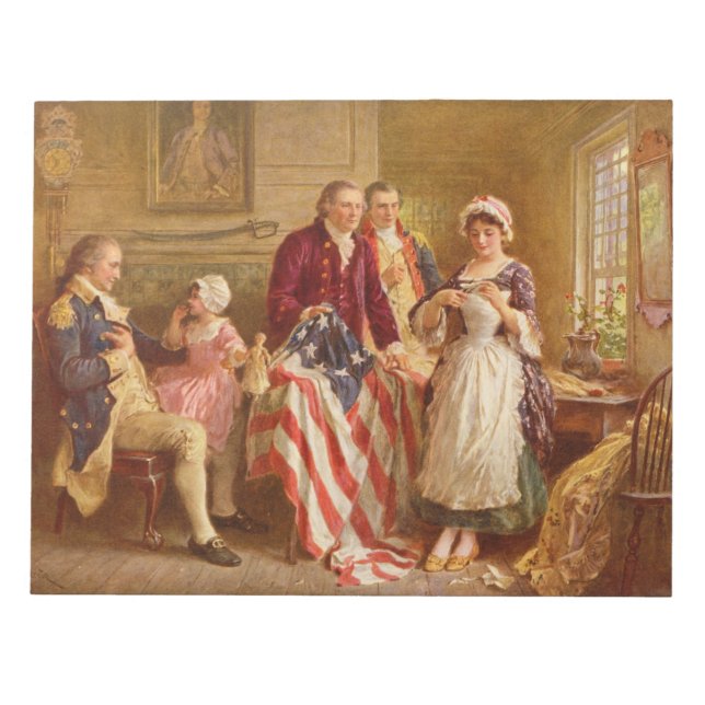 Betsy Ross, 1777 (by Jean Leon Gerome Ferris) Notepad (Front)