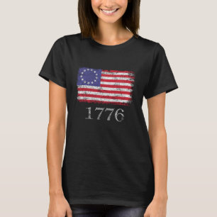 Betsy Ross 4th Of July American Flag 1776 Retro T-Shirt