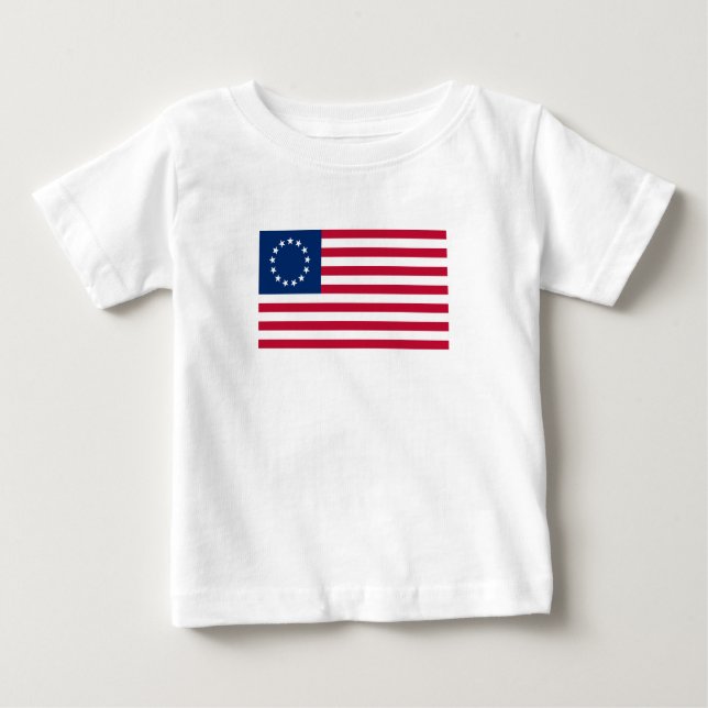 Betsy Ross American Flag Baby T-Shirt (Front)
