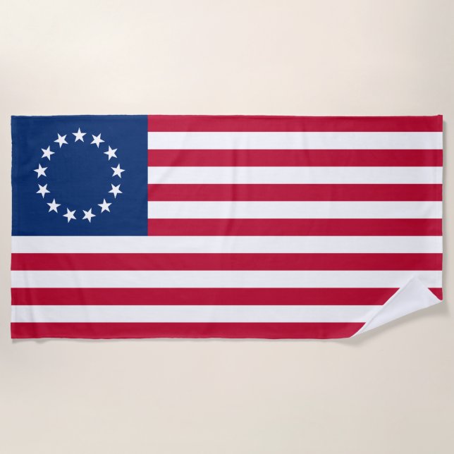 Betsy Ross American Flag Beach Towel (Front)